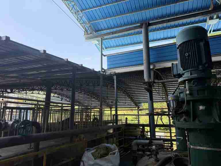 Process area with tank agitator drive at a lignosulfonate plant